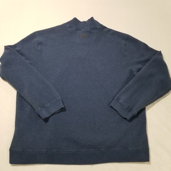 Tommy Bahama Size Large Flipshore Half Zip Reversible Sweatshirt Cobalt Blue - Picture 2 of 10